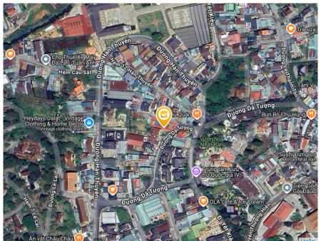 Bán đất: Diện tích sử dụng 396m² (trong đó có 282m² đất ở đô thị) mặt tiền 12m, số 2 đường Dã Tượng Phường Cam Ly - Đà Lạt