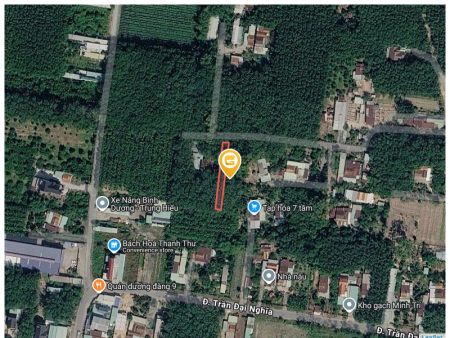 Bán đất 419.6m² có sẵn 100m² thổ cư ngang 6,1m giá 1.55 tỷ tại Phường Hòa Lợi