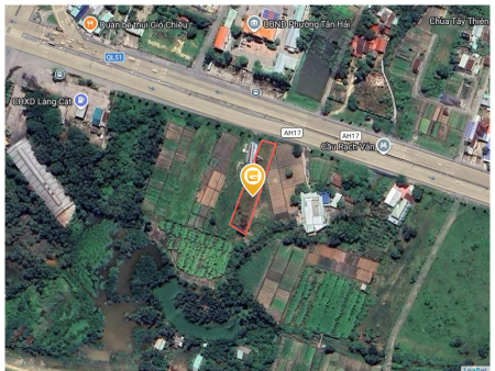 Bán đất 1393m² có sẵn 100m² thổ cư ngang 15m giá 42 tỷ tại Phường Tân Hải