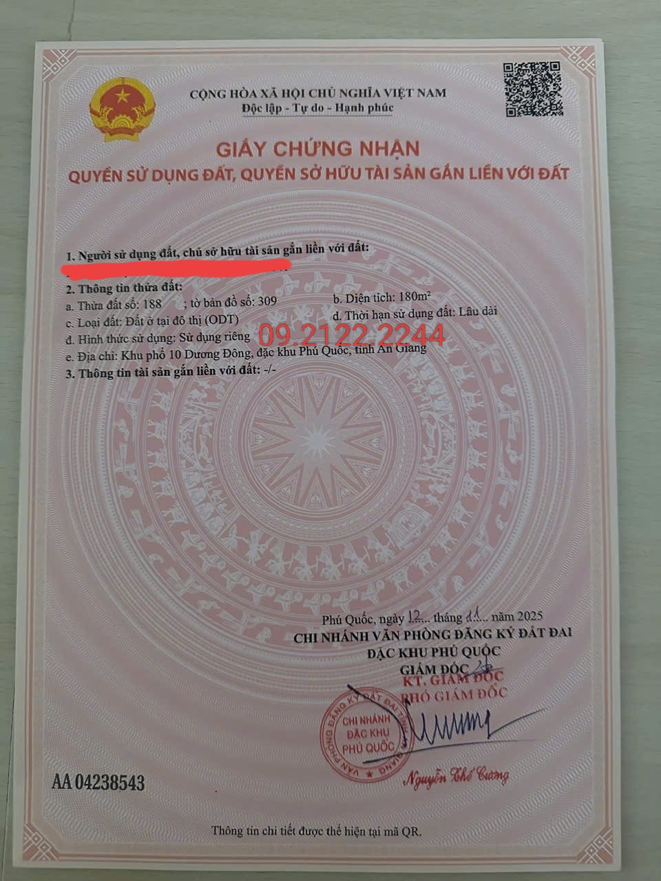 Bán đất 180m² ngang 6.16m CMT8 KP10 Dương Đông giá 12.3 tỷ Đặc khu Phú Quốc