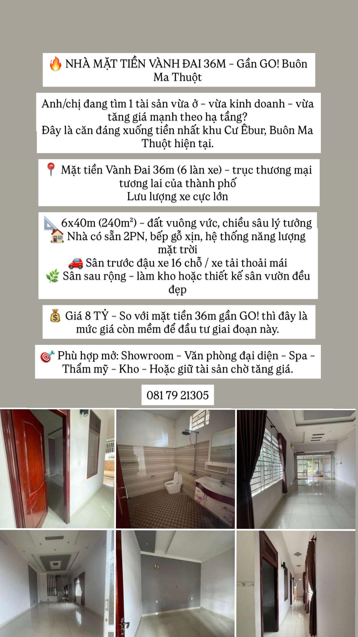 🔥 NHÀ MẶT TIỀN VÀNH ĐAI 36M – GẦN GO! BMT