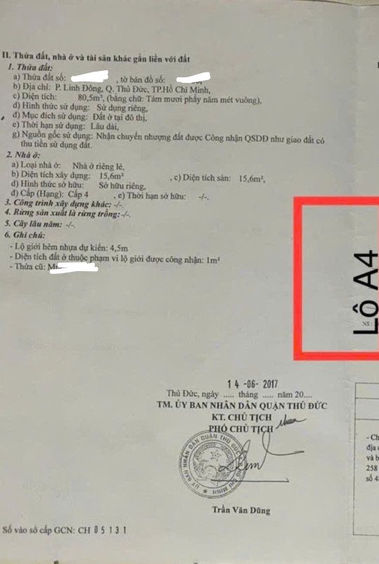 Lô đất 80m² p.Linh Đông 5ty5 HxH