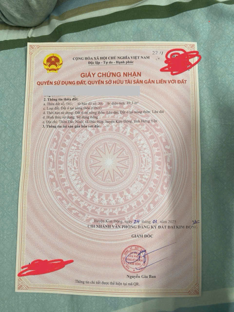 Ban 90m2 đất kim động hưng yên