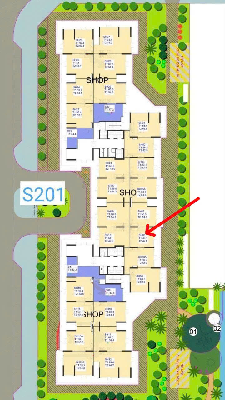 căn shop 43m2 mà giá chỉ bằng căn hộ tòa S201 dự án vinhomes smart city