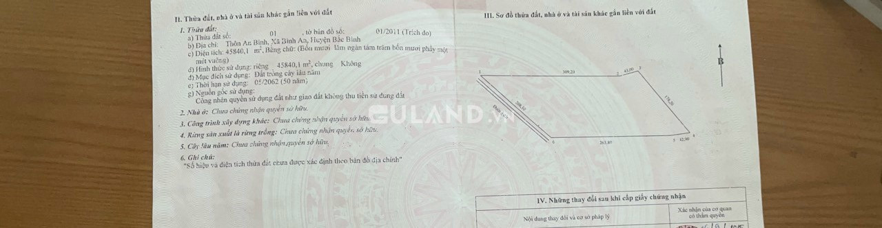 Cần bán gần 4ha6 mặt tiền đường nhựa Bình An - Bắc Bình - Bình Thuận