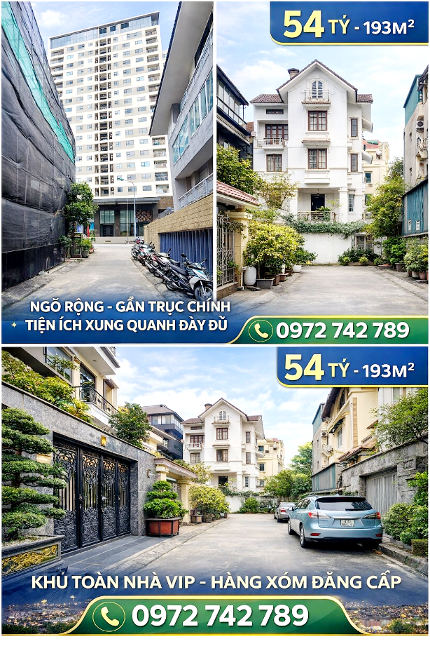 Chủ cần bán nhanh giảm chào 4,5 tỷ: Biệt thự 195m² full thổ cư ngang 12.5m giá 49,5 tỷ tại Đường An Dương Vương Phường Phú Thượng, Tây Hồ