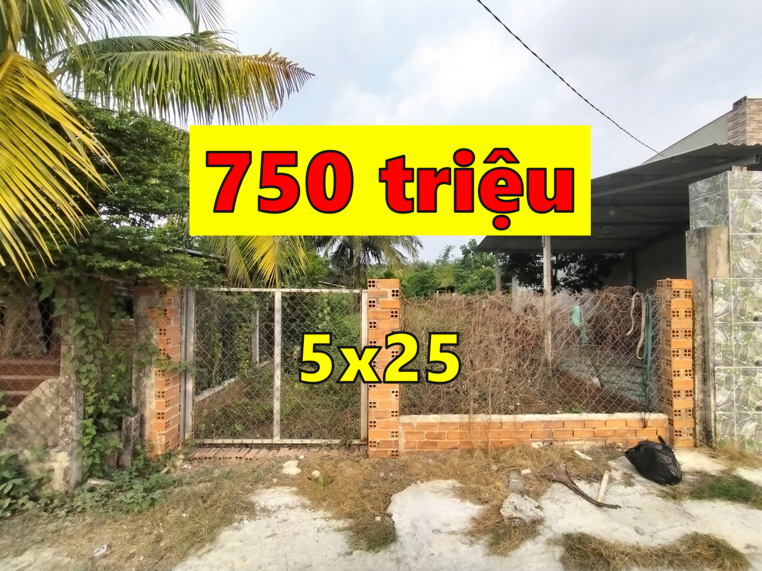 Bán đất 5x25 sẵn thổ cư giá 750tr sau Lưng chợ Suối Sâu, AN TỊNH trảng bảng. gọi 0779066337