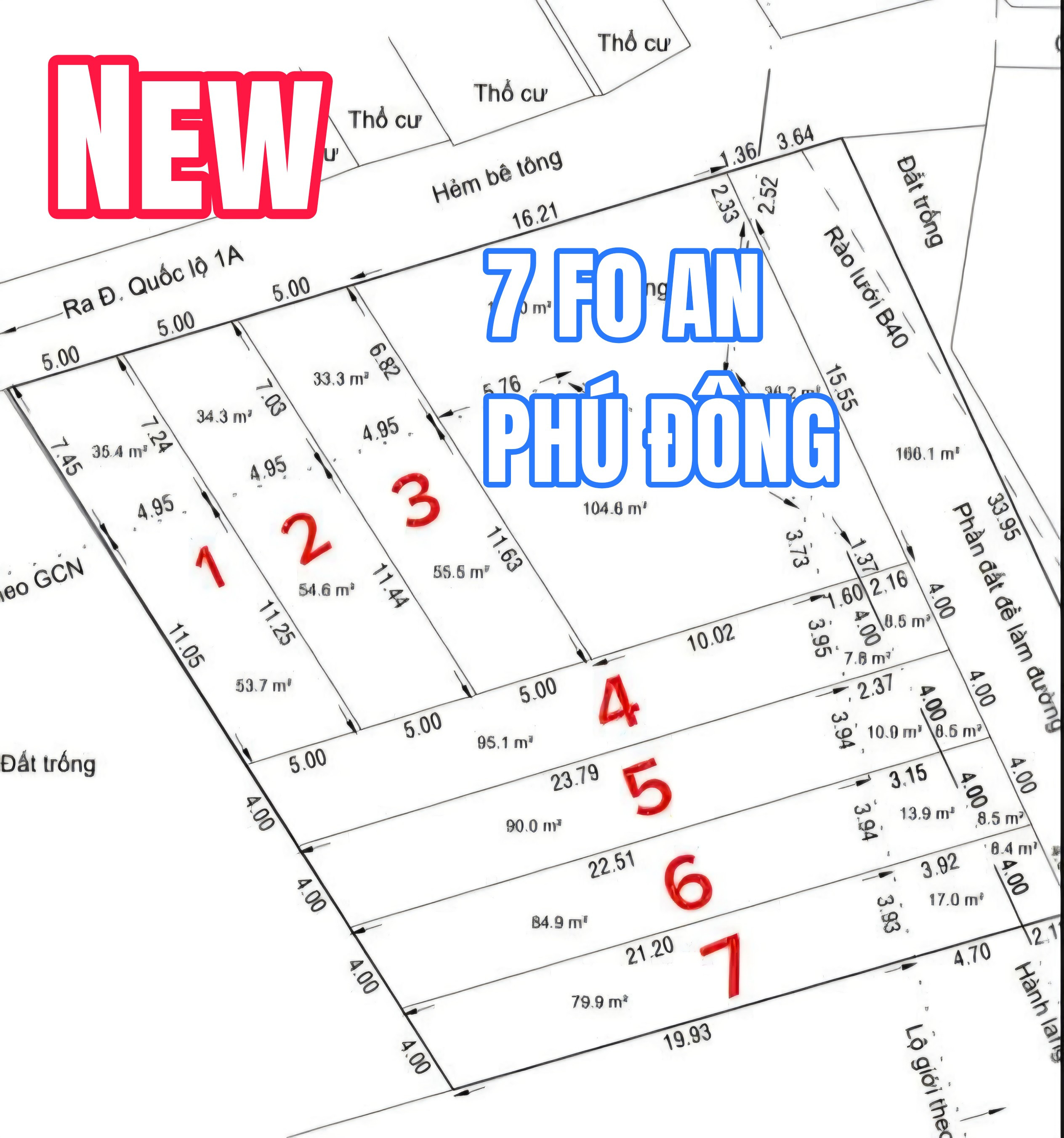 Bán đất 90m² full thổ cư ngang 5m giá 4.5 tỷ tại Đường An Phú Đông 1 Phường An Phú Đông