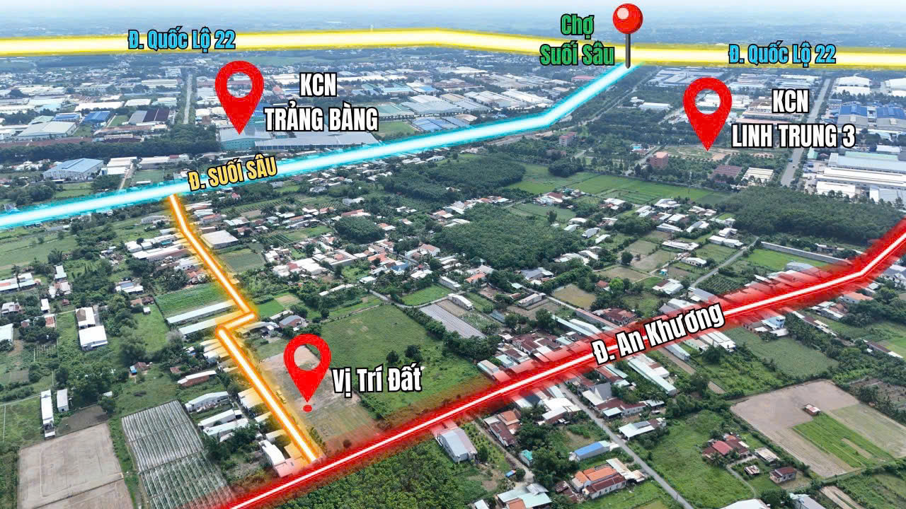 ⛺️ Siêu Phẩm đất ngay KCN Trảng Bàng. 123m2 - 630 triệu - Full thổ cư - Sổ Hồng Riêng