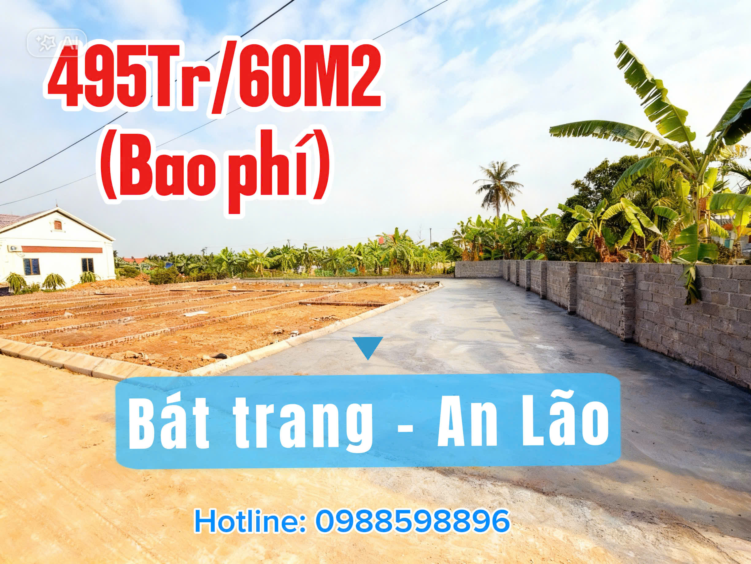 GIÁ RẺ NHẤT KHU VỰC 495 TRIỆU SỞ HỮU LÔ ĐẤT F0 60M NGAY TL301, GẦN KCN TRÀNG DUỆ 3