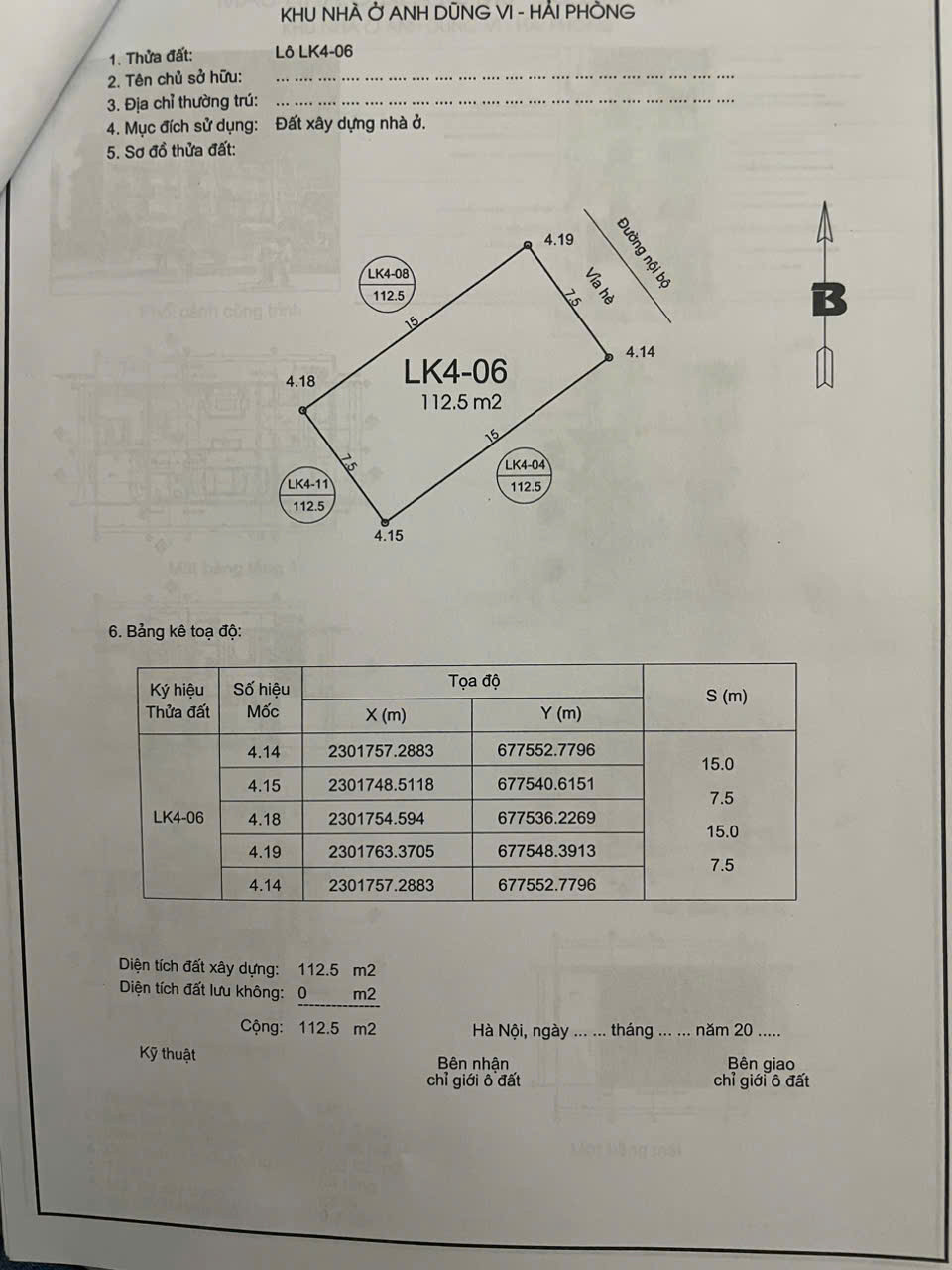 Bán 112,5m2 mặt đường 25m, Anh Dũng Newcity