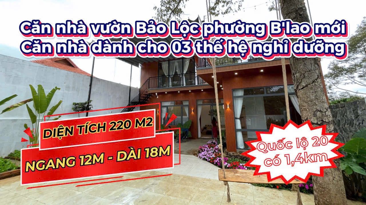 Bán nhà Bảo Lộc căn mini villas mới hoàn thiện 1 Lầu 3 phòng ngủ master tặng full toàn bộ nội thất
