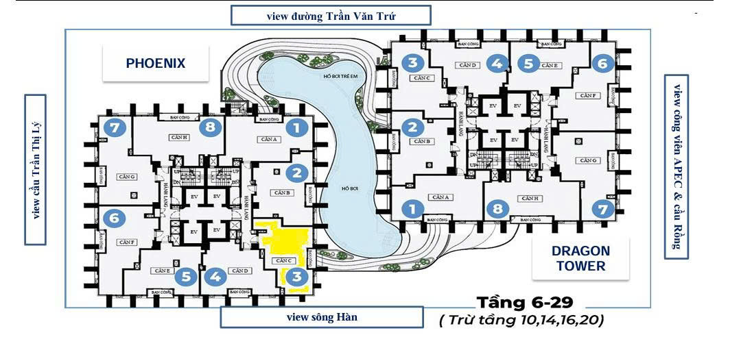 Duy nhất căn góc view trực diện sông Hàn, cầu Rồng tại Landmark Đà Nẵng giá chỉ 7,255 tỷ