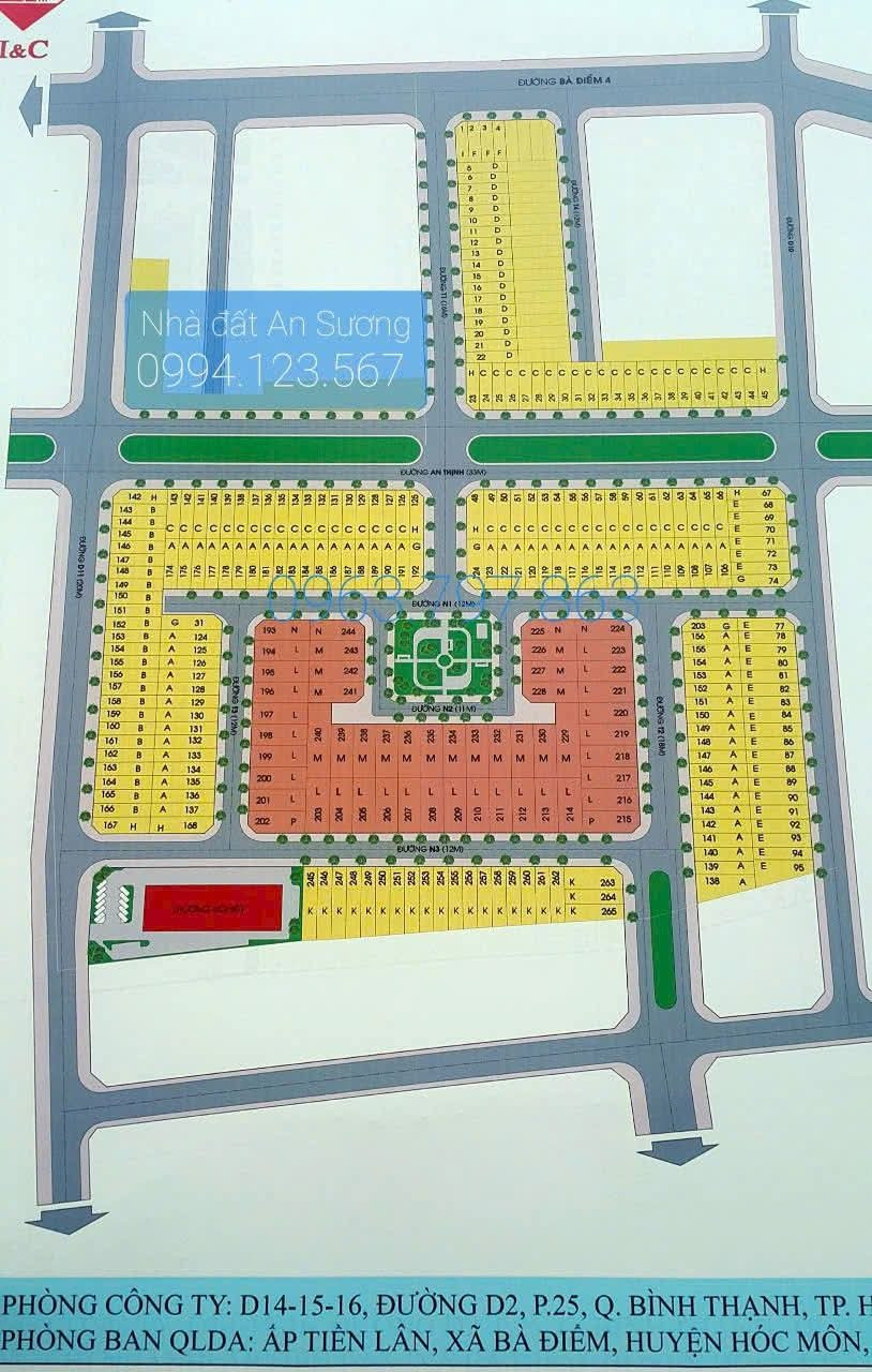 Bán đất 100m² ngang 5m giá 2.25 tỷ tại Đường Bà Điểm 4 Xã Bà Điểm