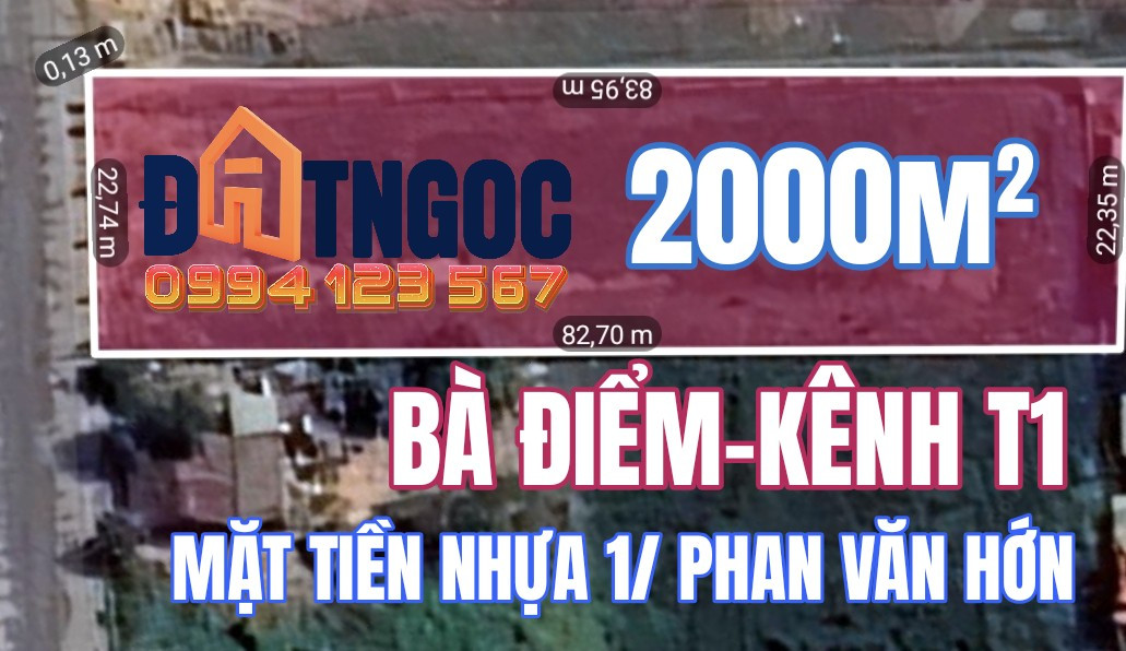 🔴Bán đất gần 2000m² ngang 22x82m tại Xã Bà Điểm LH ngay ĐấtLớn.Com để sở hữu 0994.123.567