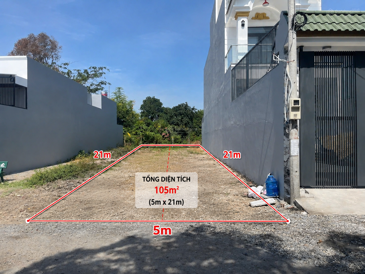 HÀNG NGỘP! (5x21m)=105m2/ 890 triệu. Đ.Ba Sa, Phước Hiệp, Củ Chi. SHR, xây dựng tự do full thổ cư