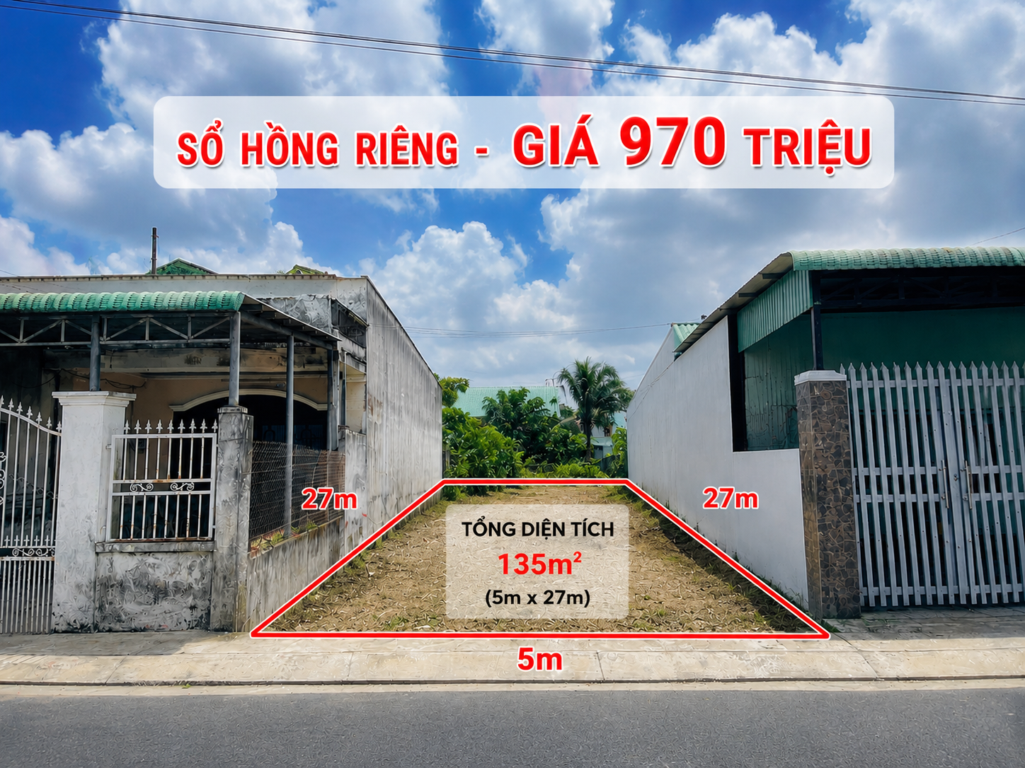 Cần bán đất 135m2/970 triệu. Đ.Ba Sa, Phước Hiệp. ngay ngã Ba Cây Điệp đi xuống khoảng 400m . SHR