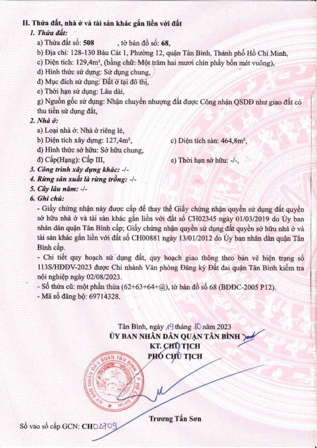 Bán nhà 128-130 Bàu Cát 1, P.12, Quận Tân Bình – Giá 32 tỷ
