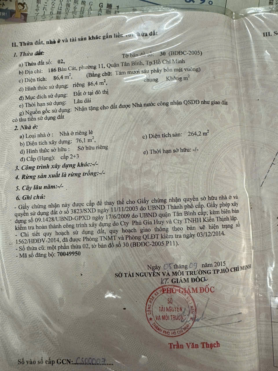 Bán nhà 186 Bàu Cát, P.11, Tân Bình – Giá 27 tỷ