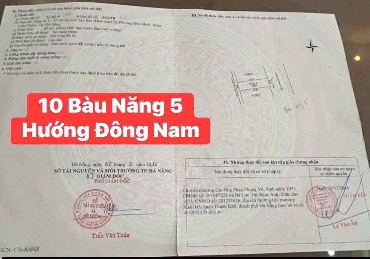 Bán đất đường Bàu Năng 5 - Sát Lý Thái Tông