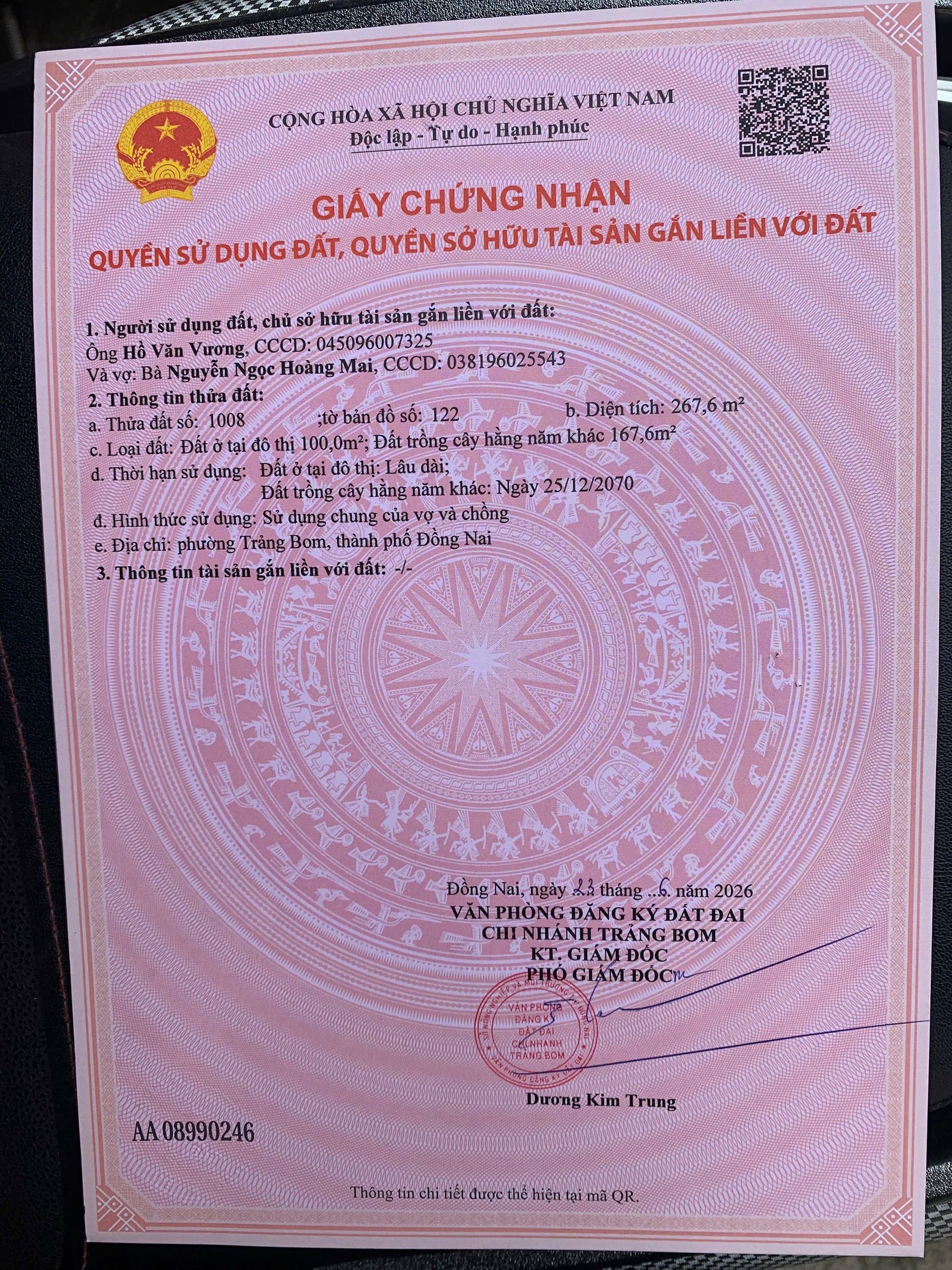 Đất giá rẻ khu vực giang điền- trảng bom