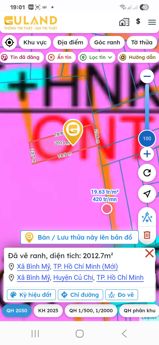Bán lô đất quy hoạch phủ hồng đường xe hơi vi vu. Đường bình Mỹ giá tốt
