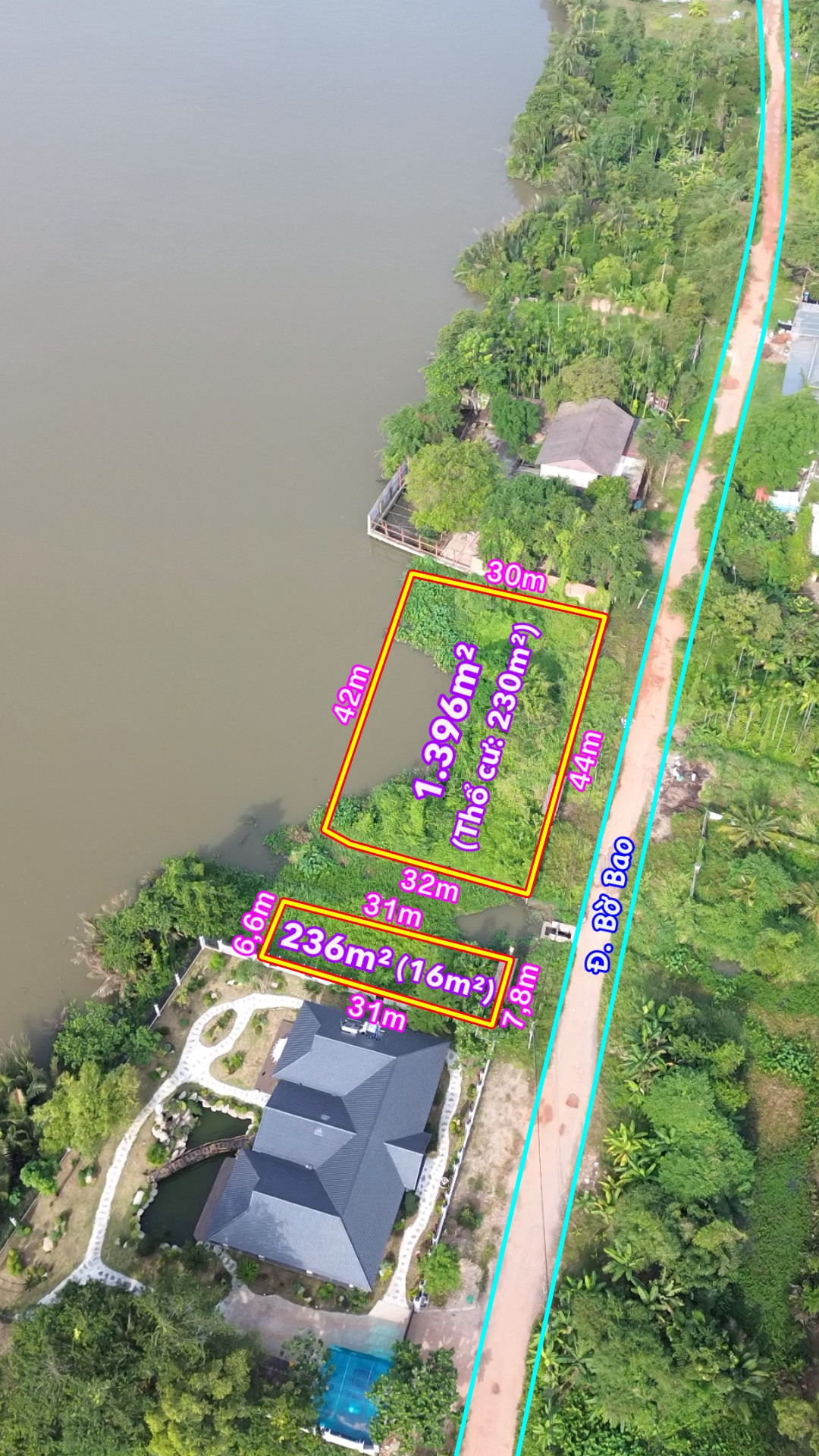 Lô đất đường Bờ Bao view sông Sài Gòn, kế bên nhà hàng Dìn Ký. Thích hợp làm bến bãi