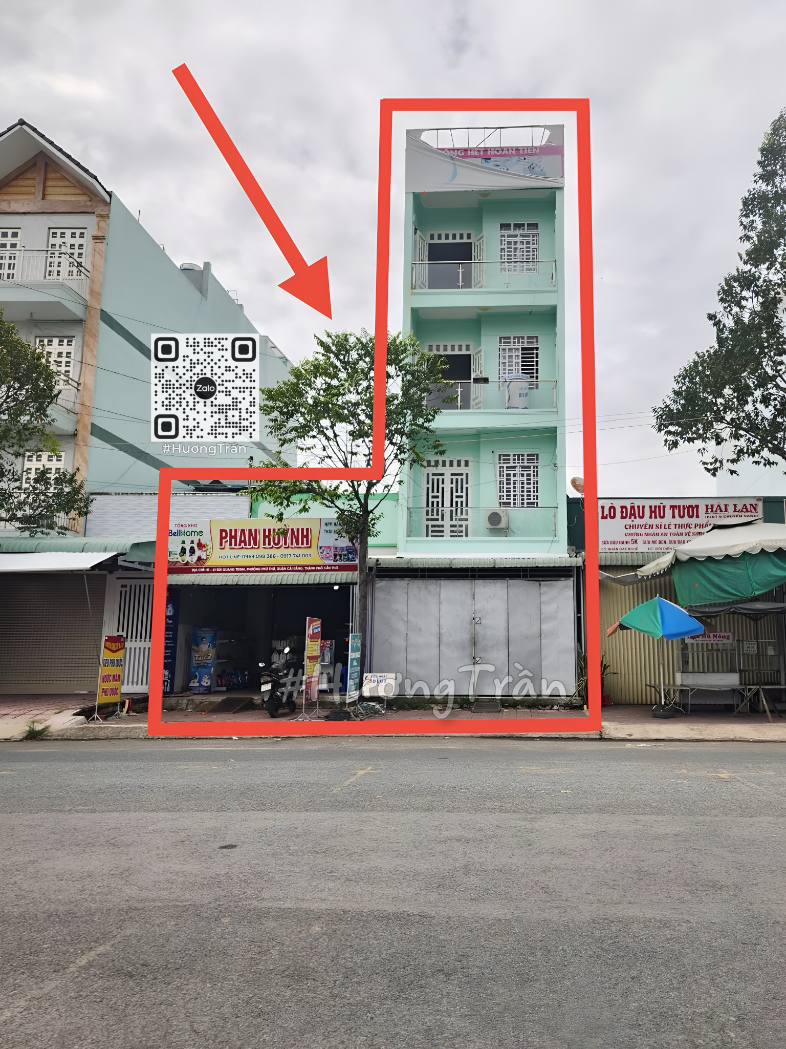 BÁN 2 CĂN NHÀ LIỀN KỀ 246m2, NGANG 10m ĐỐI DIỆN CHỢ PHÚ THỨ, MẶT TIỀN ĐƯỜNG BÙI QUANG TRINH, KDC PHÚ AN - 586