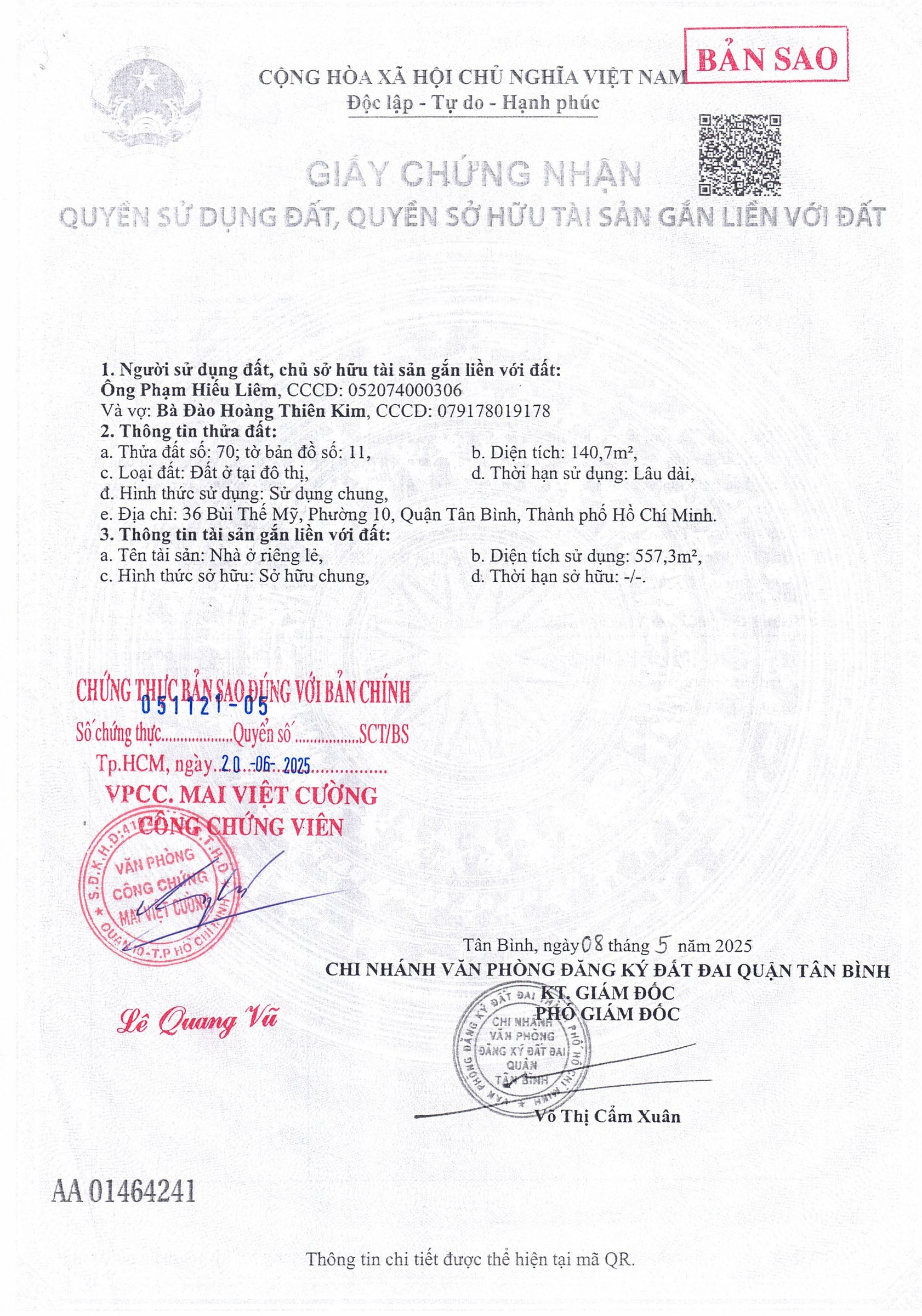 Bán CHDV Mặt tiền 36 Bùi Thế Mỹ Tân Bình