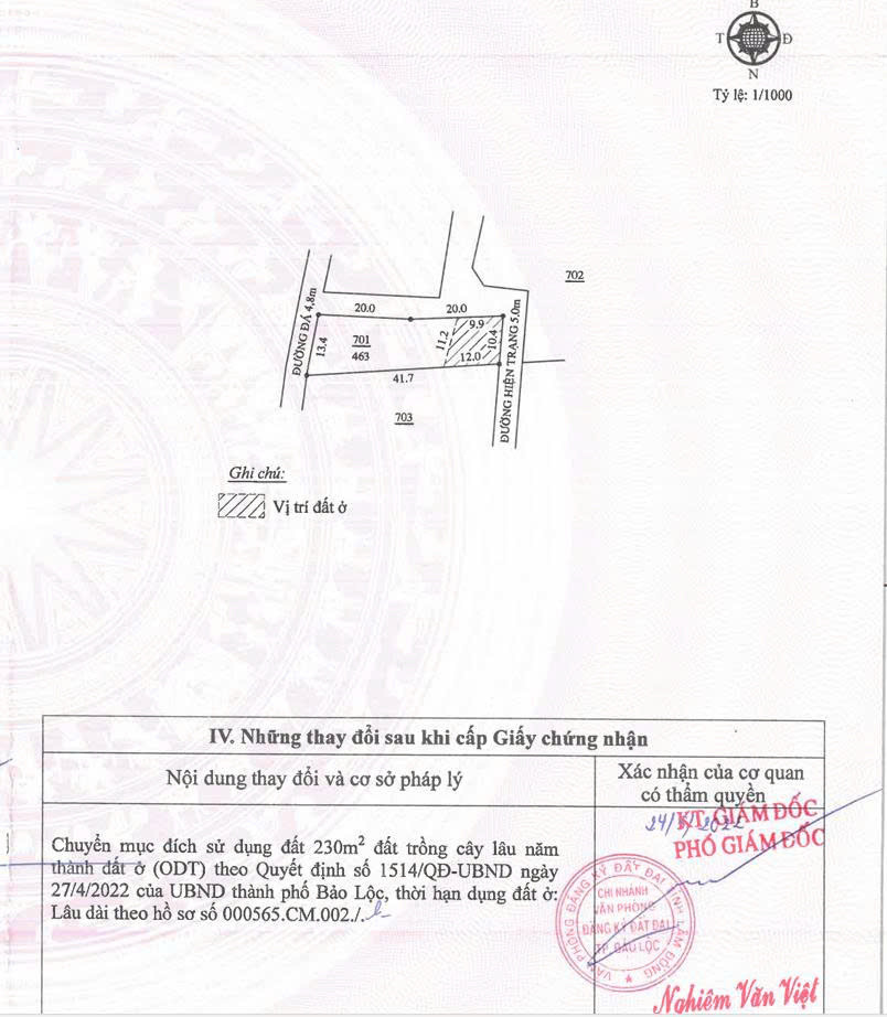 Bán đất Cao Bá Quát, Lộc Phát, Bảo Lộc, Lâm Đồng, 12 triệu / m2, DT 463m2 TC 345m