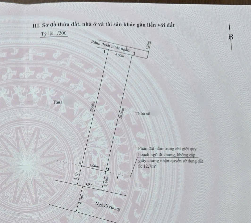 Bán đất kèm nhà 2 tầng tại Cát Bi, ngõ ô tô 4,3m, ngõ thông, 80m2 kèm lưu không 12m2, 5,6 tỷ