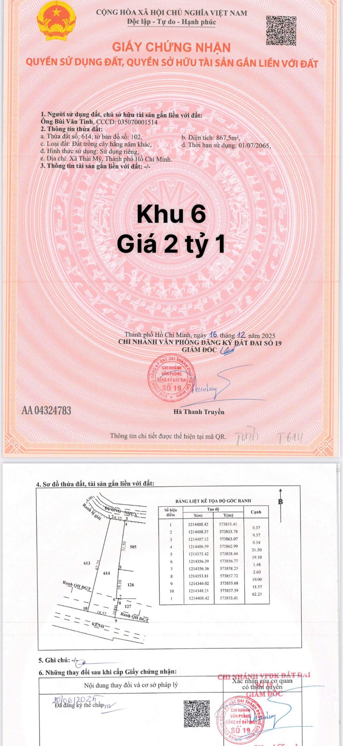 1 lô duy nhất nở hậu gần 20m đã lên thổ cư