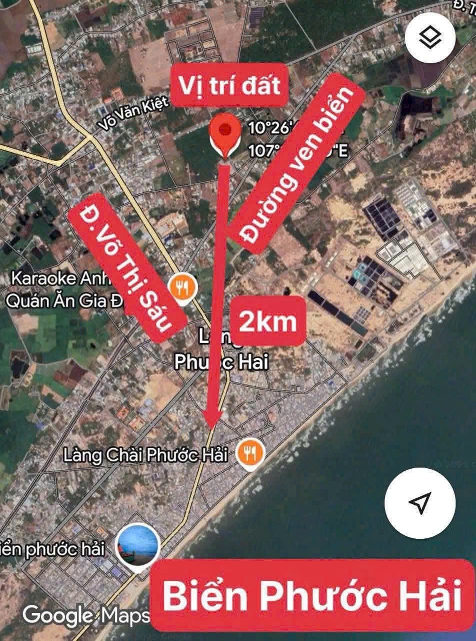 khách bỏ cọc nên được giá hời lô đất cách biển Phước Hải đúng 1km giá tốt chỉ 1,35 tỷ