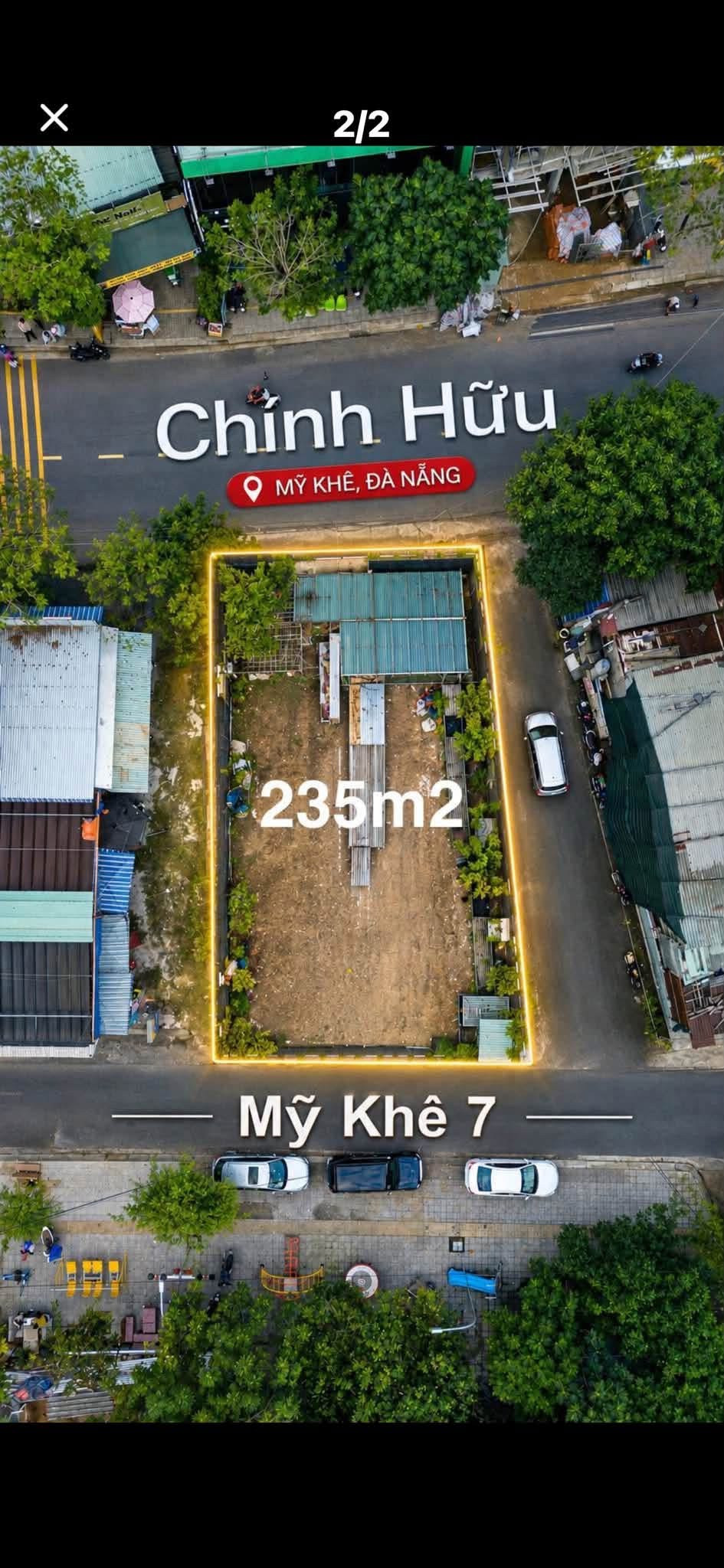 ❌ Bán lô góc 3 mặt tiền Chính Hữu, sát Biển Mỹ Khê, 236m2 ( ngang 10m ) - Giá 49.5 tỷ