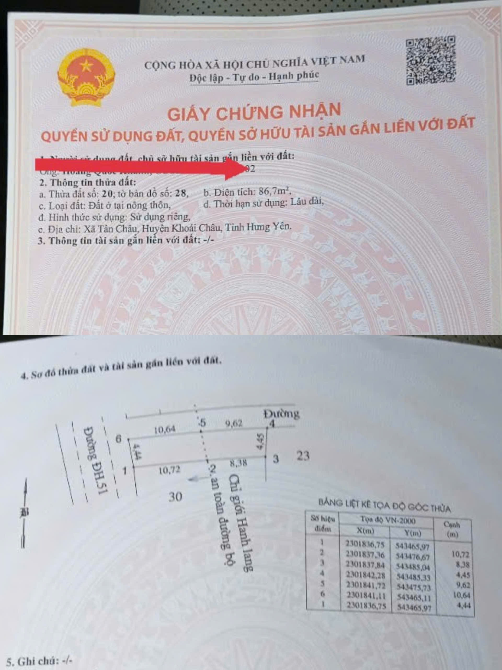 Bán đất 86,1m² ngang 4,4m giá 2.45 tỷ Xã Châu Ninh