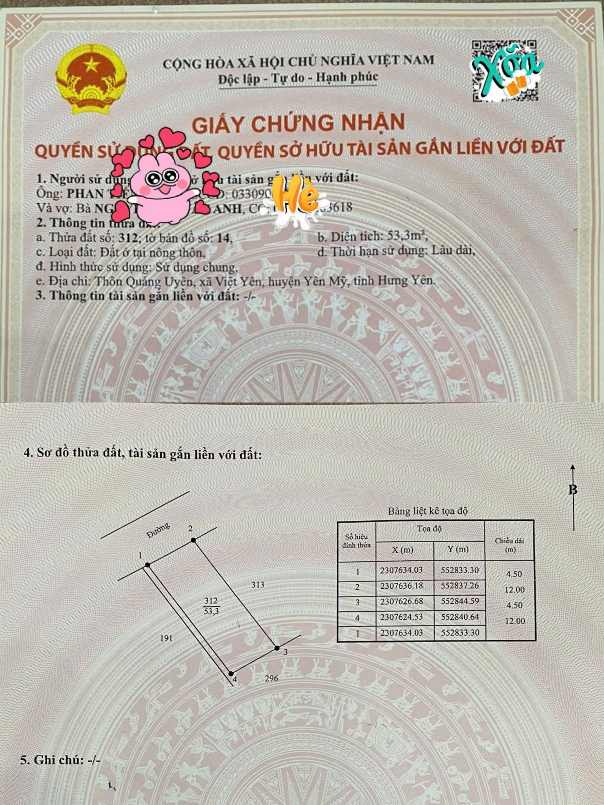 Bán đất 53m² ngang 4,5m giá 1.3 tỷ Xã Việt Yên