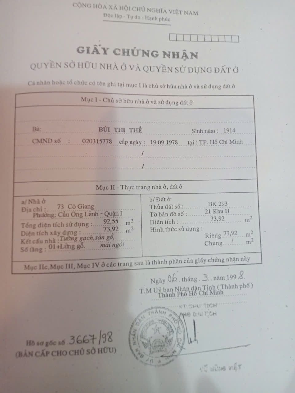 Bán nhà Mặt tiền Cô Giang, Phường Cầu Ông Lãnh, Quận 1 – Giá 35 tỷ