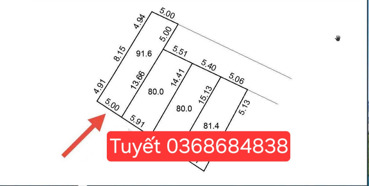 Bán đất 91.6m² ngang 5m giá 2.38 tỷ Xã Đa Phúc