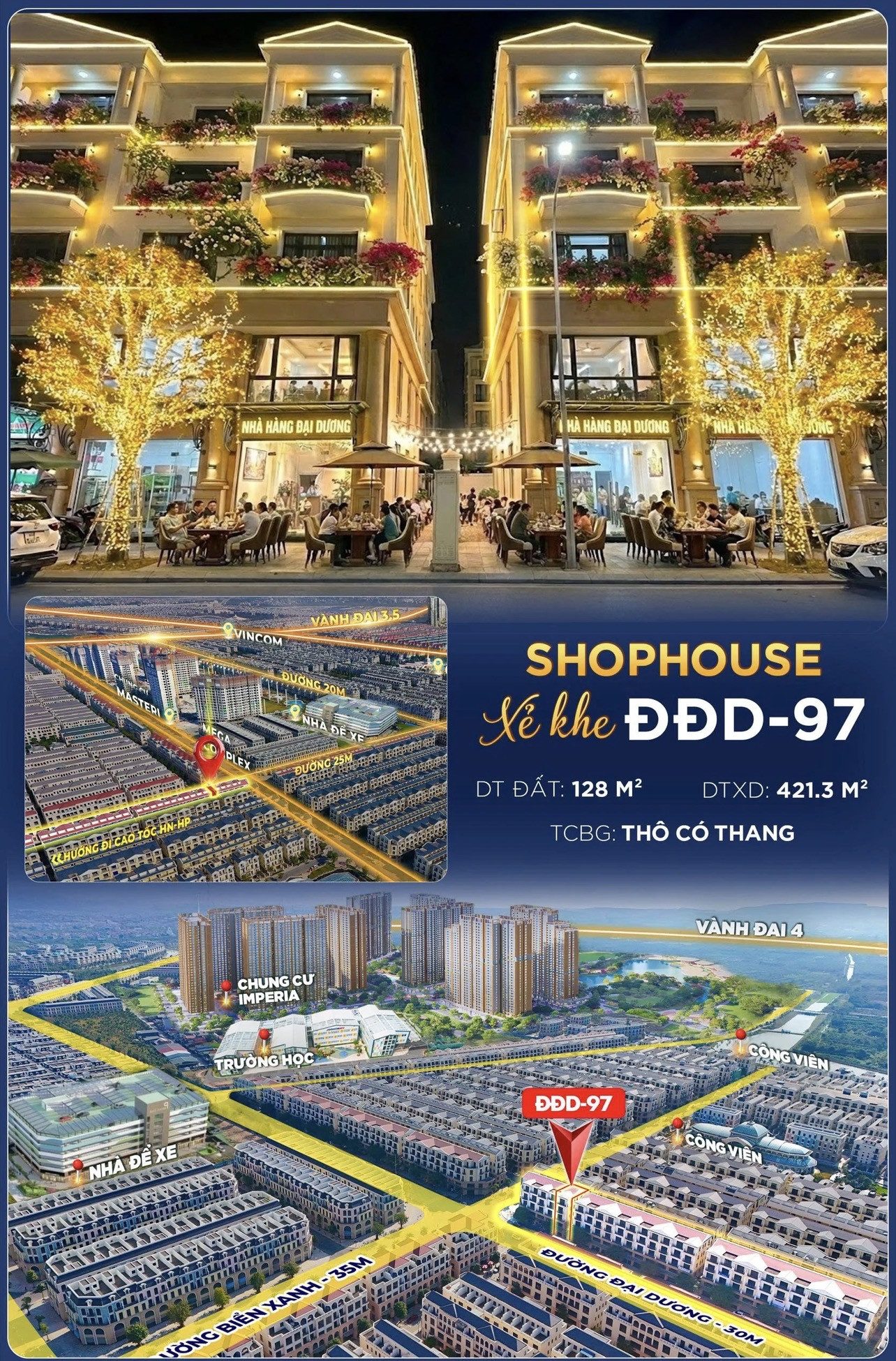 SHOPHOUSE XẺ KHE - 128m - 18,66 tỷ