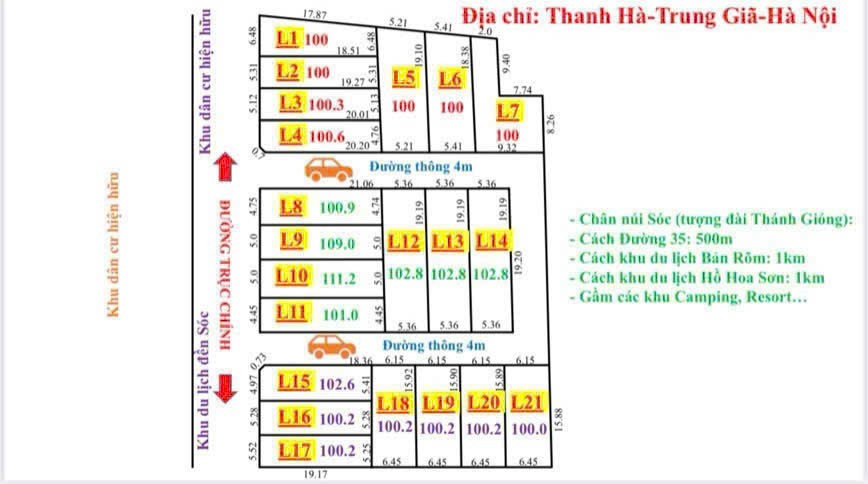 Bán đất 100m² ngang 5m giá 1.3 tỷ Xã Trung Giã