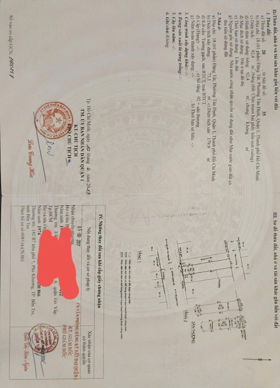 Bán nhà 18 ĐẶNG TẤT, P. Tân Định, Q. 1 – Giá 39 tỷ