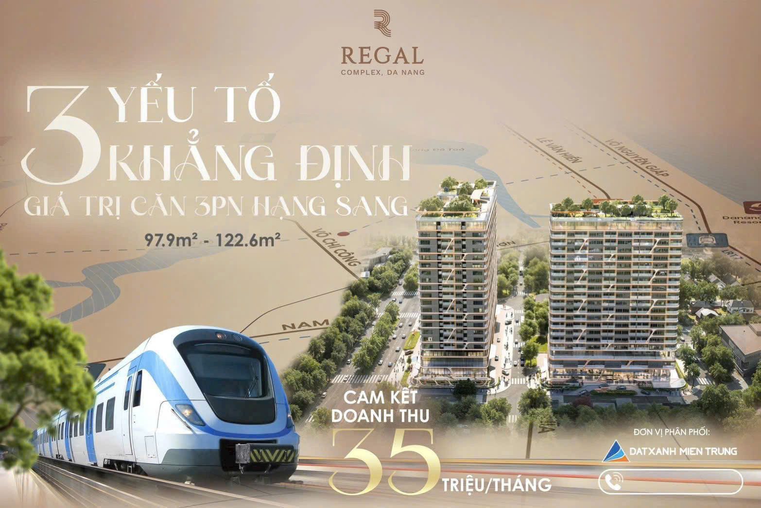 BÁN CĂN HỘ CÁCH BIỂN 1KM REGAL COMPLEX CHỈ VỚI 10% KÝ NGAY HĐMB - VIEW BIỂN+SÔNG+SÂN GOLF 0905969391