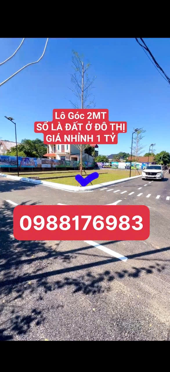 LÔ GÓC 2MT ĐẤT Ở ĐÔ THỊ, GIÁ NHỈNH 1 TỶ