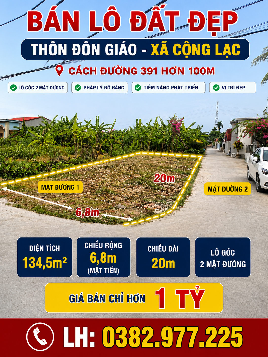 🔥 LÔ GÓC 2 MẶT TIỀN – VỊ TRÍ ĐẸP XÃ CỘNG LẠC, TỨ KỲ 🔥
🏡 Địa chỉ: Đôn Giáo - Cộng Lạc