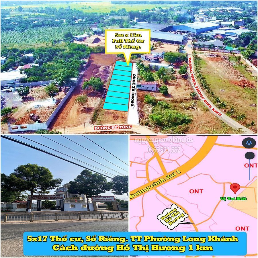 CHỈ 750Tr. 5mX17m,  NGAY RẠP PHIM, HỒ THỊ HƯƠNG, P LONG KHÁNH. TP ĐỒNG NAI