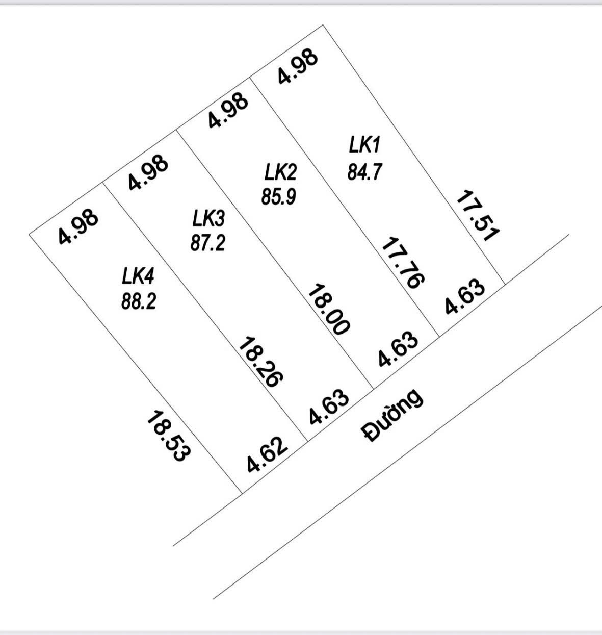 Bán đất 84,7m² ngang 4,6m giá 1.55 tỷ Xã Đức Hợp