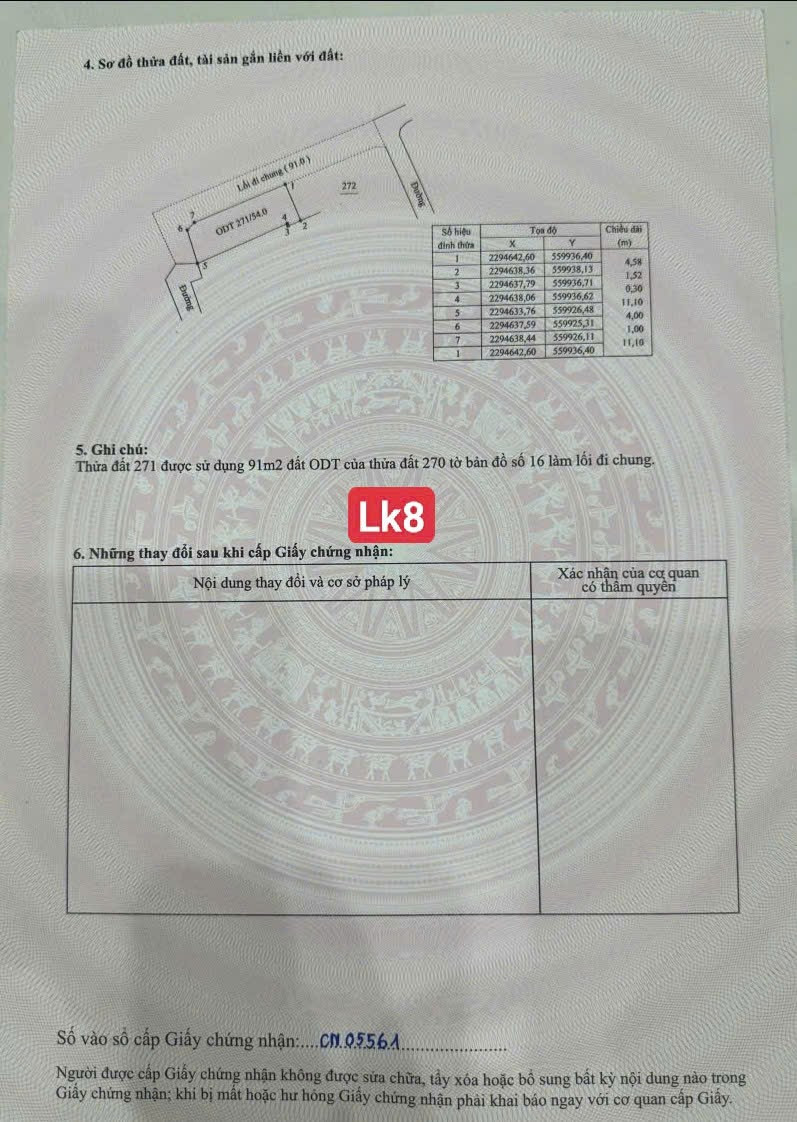 Bán đất 54m² ngang 4m giá 860 triệu Xã Lương Bằng