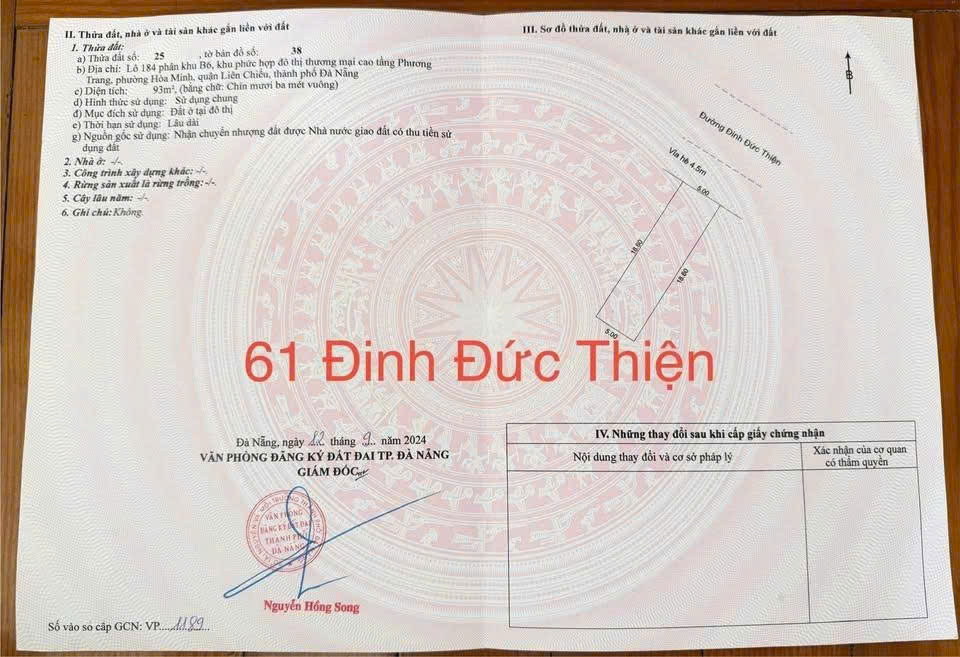 📌📌📌LÀM VIỆC TRỰC TIẾP GIÁ TỐT !!! Bán đất Đinh Đức Thiện, Hòa Minh