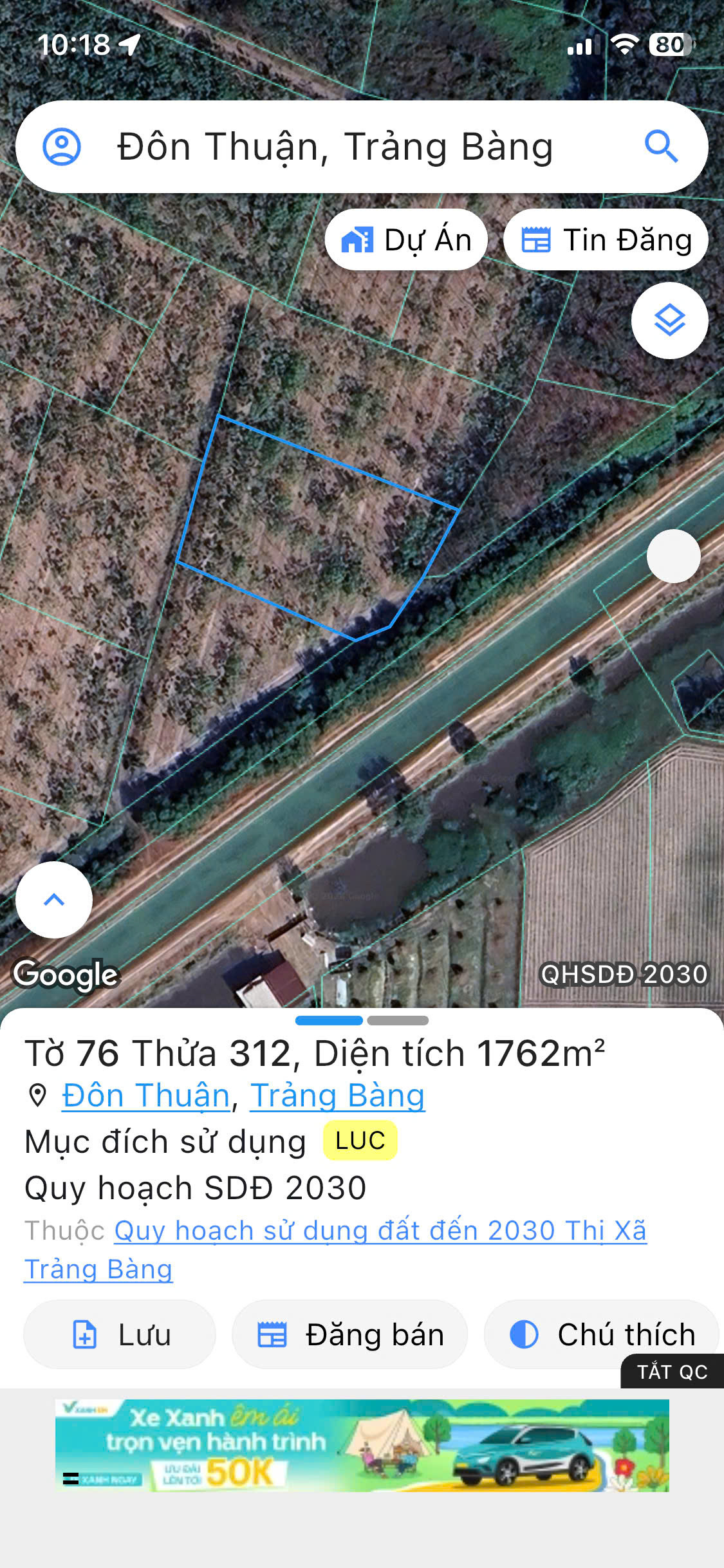 Bán đất xã Đôn Thuận, Trảng Bàng, Tây Ninh. Diện tích 4700m2 đất HNK.