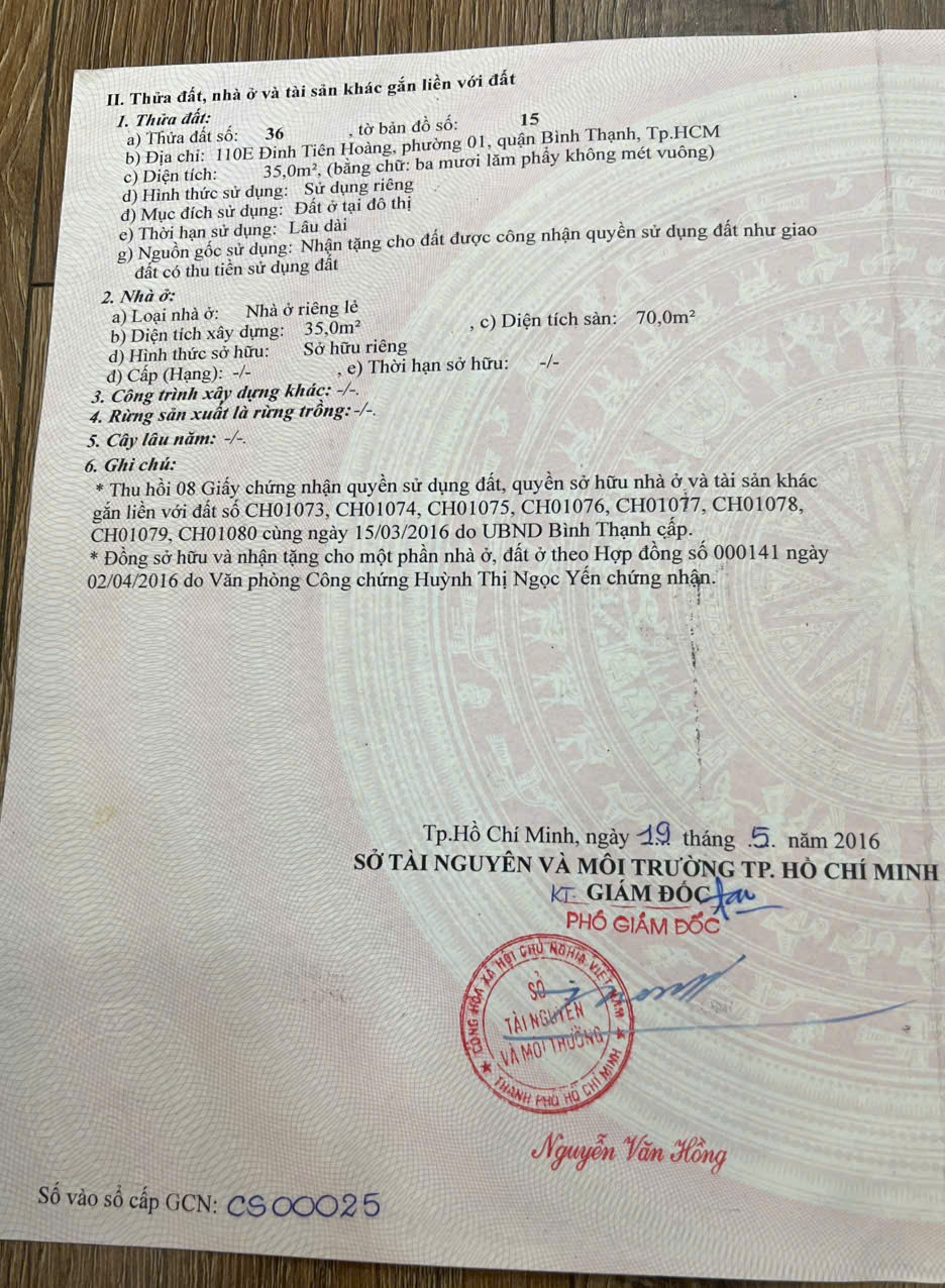 Bán nhà Mặt tiền Đinh Tiên Hoàng, P.1, Bình Thạnh – Giá 9,9 tỷ